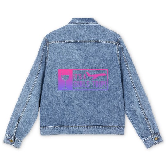 It's a Girls Trip Girls Vacation Spring Break Men's Denim Jackets