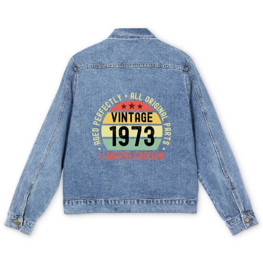 50th Birthday Vintage 1973 Men's Denim Jackets