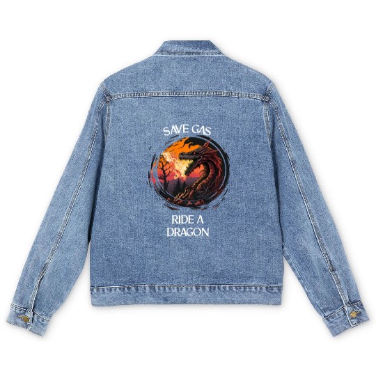 Mythical Creature Dragons Gift Men Dragon for a Men's Denim Jackets