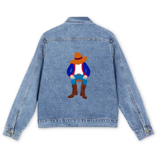 sleeping cowboy Men's Denim Jackets