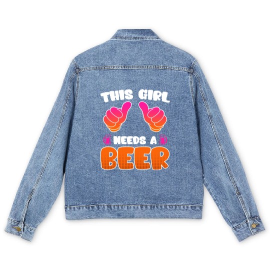 This girl needs a beer vacation Spring Break Men's Denim Jackets