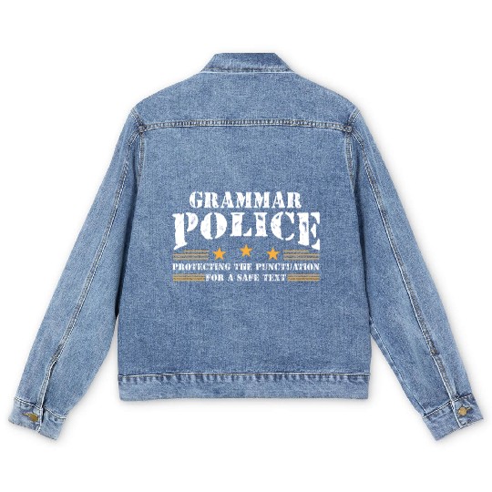 Grammer Police - English Teacher Men's Denim Jackets