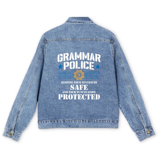 Grammer Police - English Teacher Men's Denim Jackets