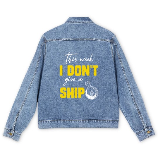 I don't give a ship cruise vacation spring break Men's Denim Jackets