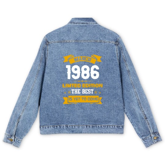 March 1986 Birthday Surprise Men's Denim Jackets