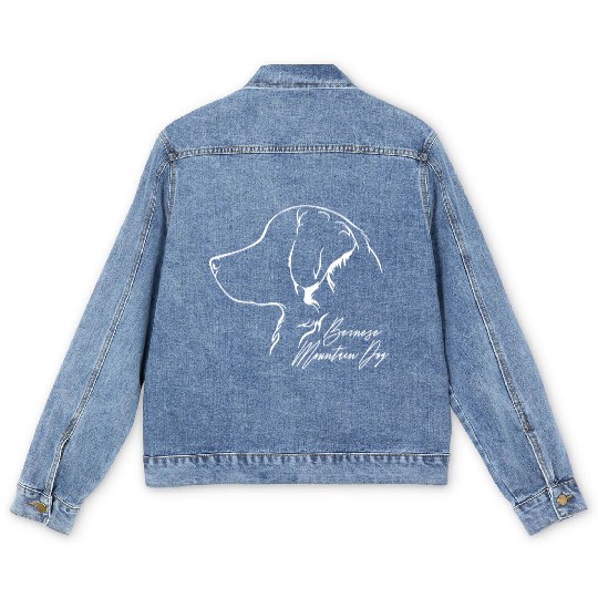 Funny Bernese Mountain Dog Profile dog mom Men's Denim Jackets