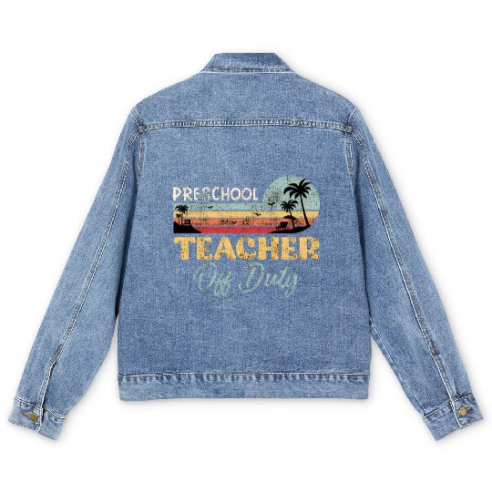 Preschool teacher off school vacation duty teacher Men's Denim Jackets