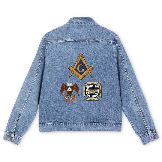 Mason Scottish Rite Knights Templar Men's Denim Jackets