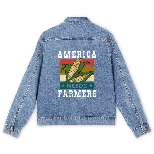America Needs Farmers Men's Denim Jackets