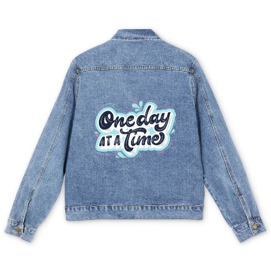 One day at a time Men's Denim Jackets
