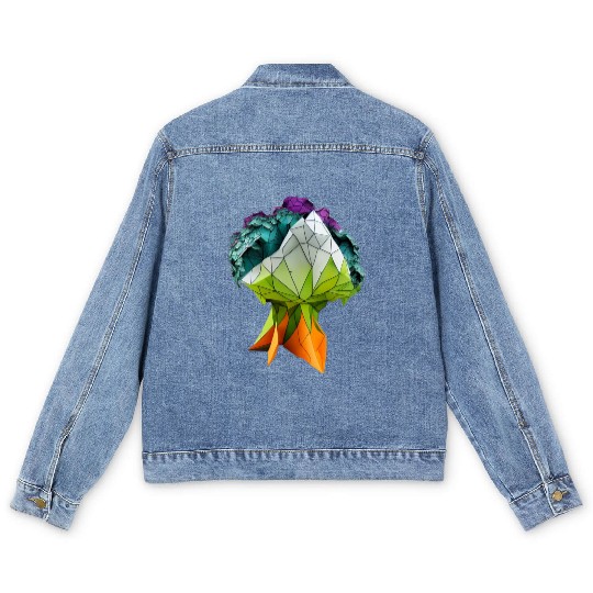 Origami Broccoli: Delightful and Whimsical Paper Men's Denim Jackets