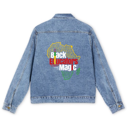 Black Educators Magic Gift For A Teacher Men's Denim Jackets
