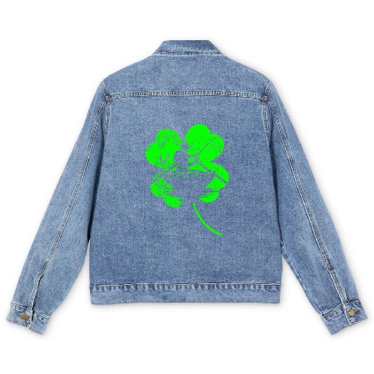 Fishing St. Patrick's day shamrock Men's Denim Jackets