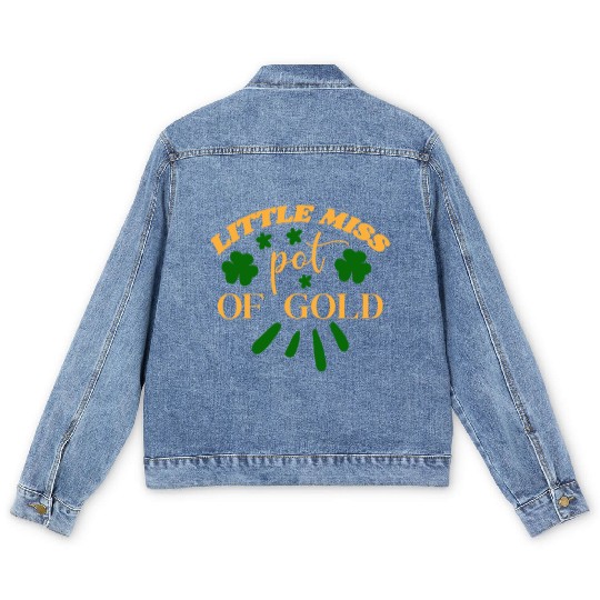 Little miss pot of gold Men's Denim Jackets