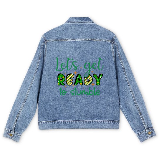 Lets get Patricks Day Sublimation Men's Denim Jackets