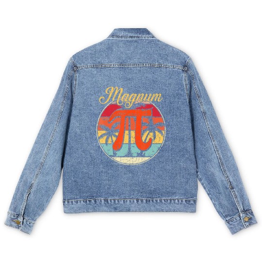 Magnum Pi Math Pi Day Retro Men's Denim Jackets