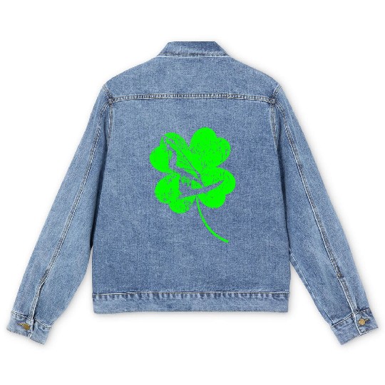 Windsurfing St. Patrick's day shamrock Men's Denim Jackets