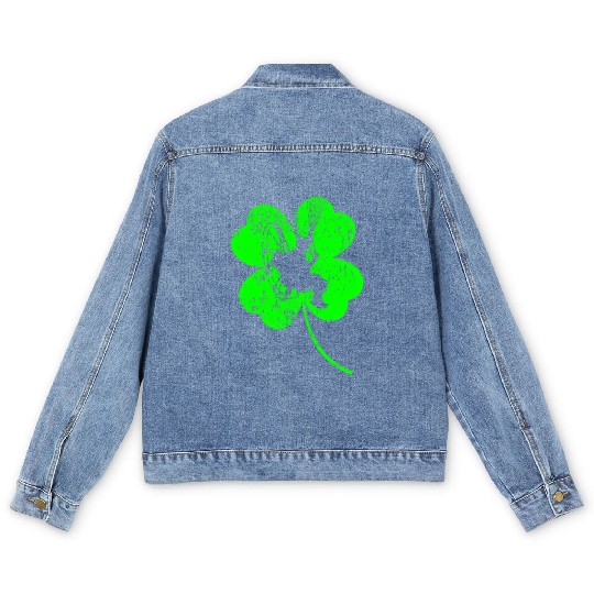 Paramotor St. Patrick's day shamrock Men's Denim Jackets