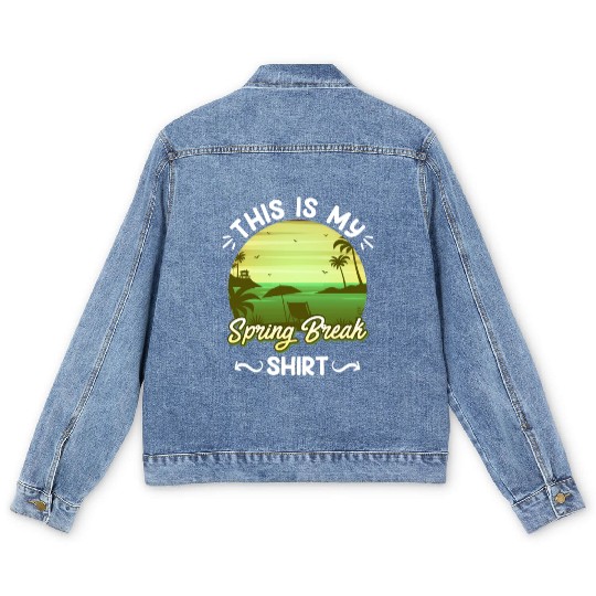 Party Sun Beach This is my Spring Break Men's Denim Jackets