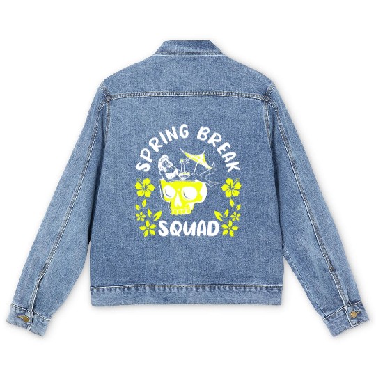 Spring Break Squad Summer Vacation Spring Break Men's Denim Jackets