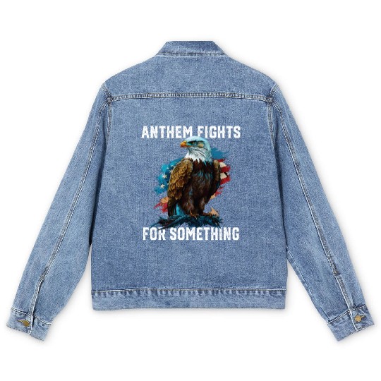Anthem Fights For Something American Bald Eagle Men's Denim Jackets