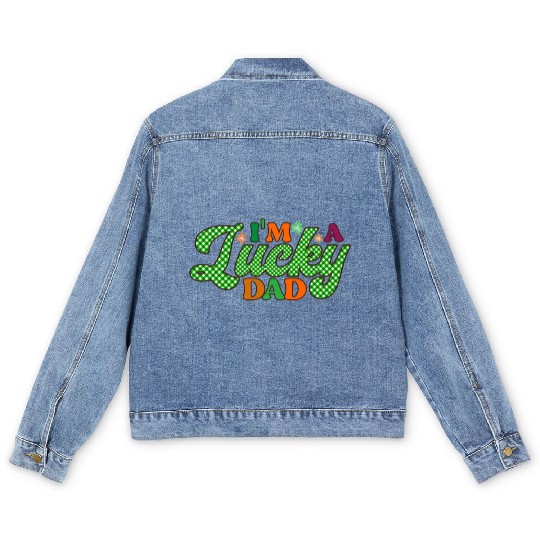 Im A Lucky Dad Sublimation Men's Denim Jackets