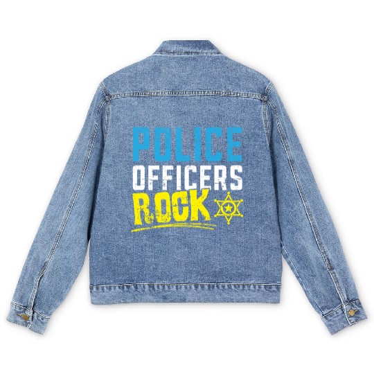 Military Police Officer Cop Law Enforcement Men's Denim Jackets