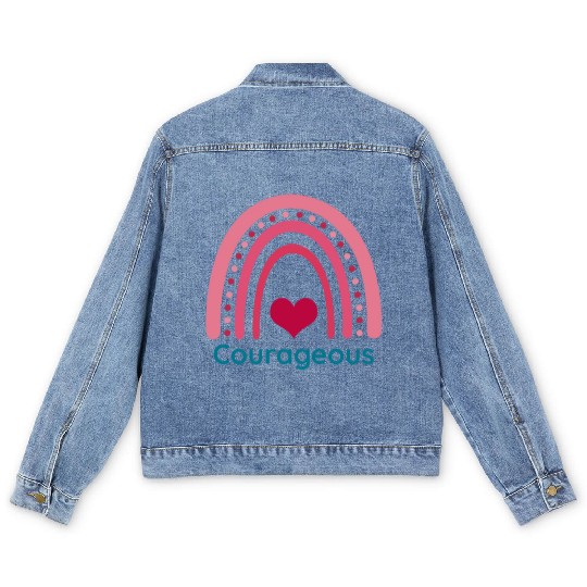Courageous Viva Magenta Boho Rainbow Men's Denim Jackets