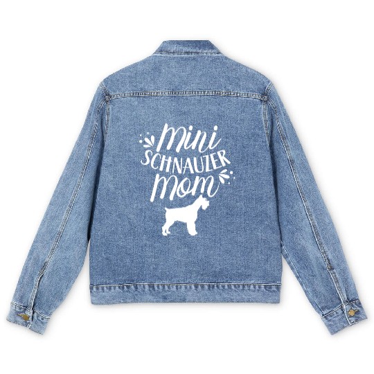 Mini Schnauzer Mom Girl Dog Schnauzers Pet Men's Denim Jackets