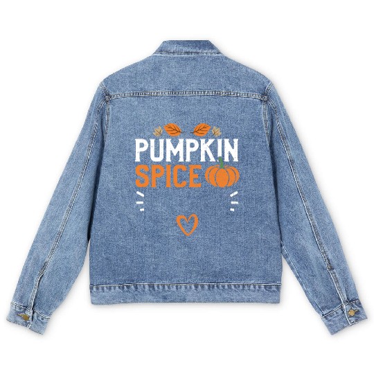 Pumpkin Spice - Pumpkin Men's Denim Jackets