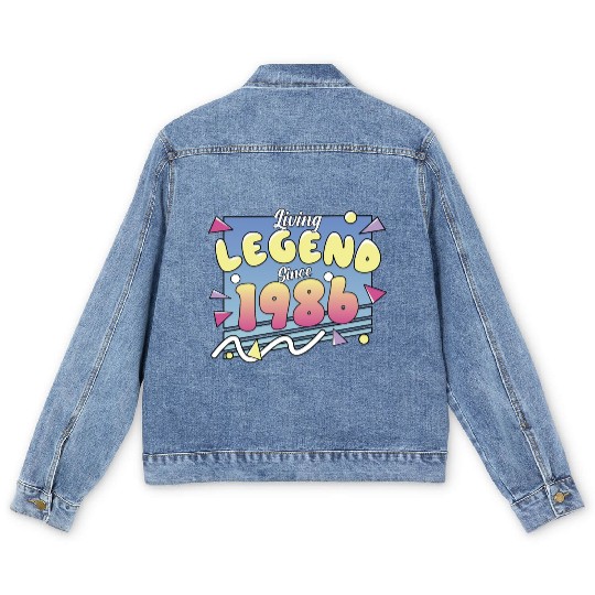 Living Legend Since 1986, 80s Themed Birthday Men's Denim Jackets