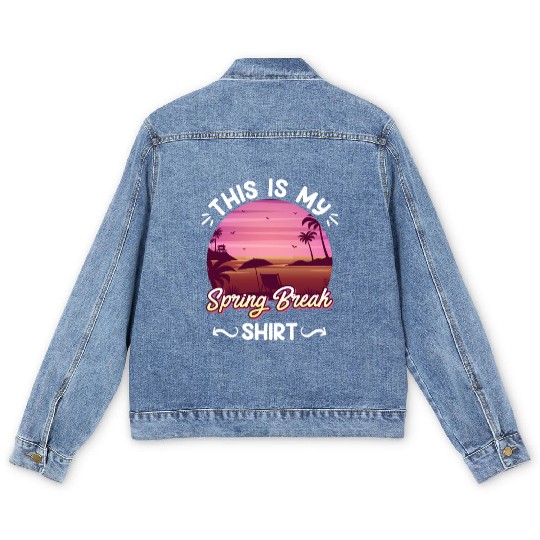 Party Sun Beach This is my Spring Break Men's Denim Jackets