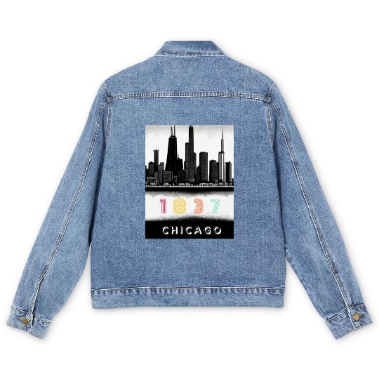 Chicago Skyline Men's Denim Jackets