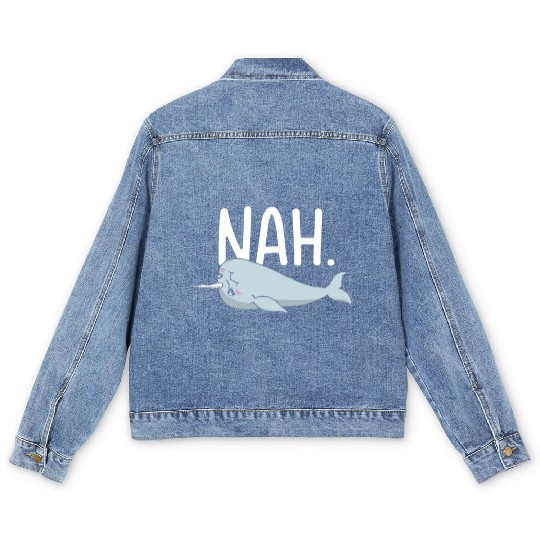 Procrastinating Narwhal Lover Aquatic Animals Men's Denim Jackets