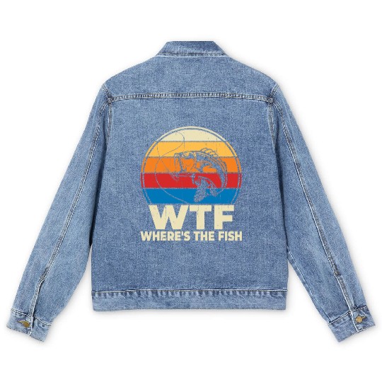 WTF wheres the fish Men's Denim Jackets