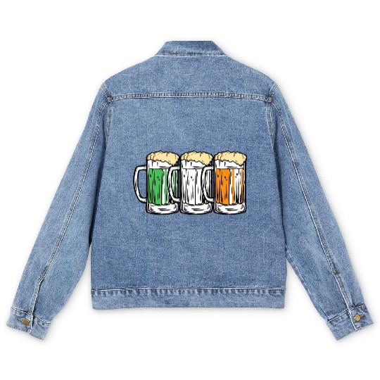 Irish beer Ireland St. Patrick's Day Men's Denim Jackets