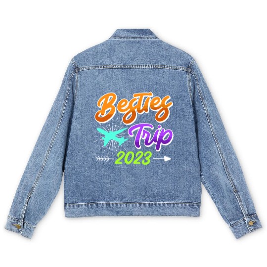 Besties Trip 2023 Vacation Friends Spring Break Men's Denim Jackets
