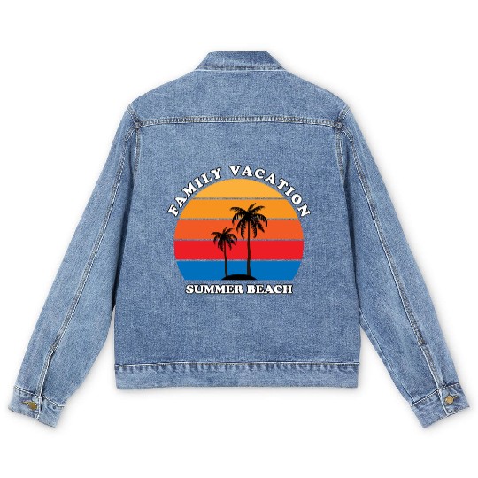 Family Vacation Summer Beach Men's Denim Jackets