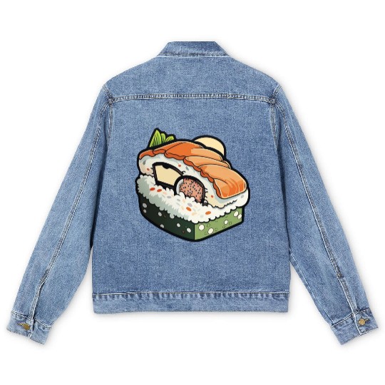 Sushi print Men's Denim Jackets