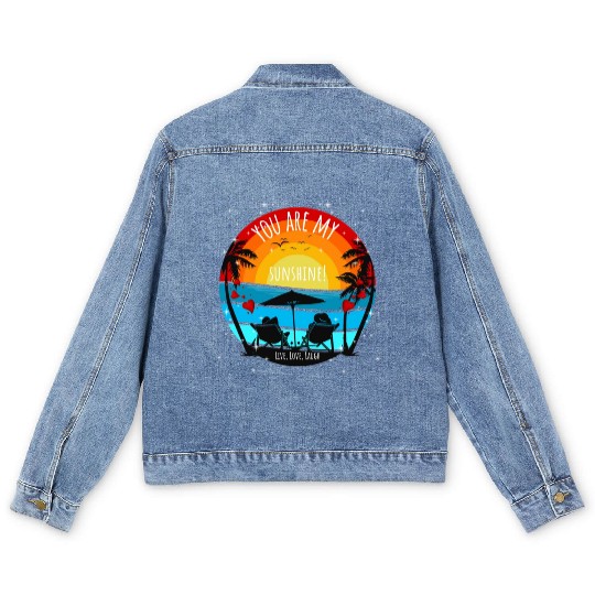 You are my Sunshine Sunset Palms Men's Denim Jackets