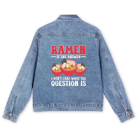 Ramen Noodle Soup Japanese Kawaii Gift Ramen Men's Denim Jackets