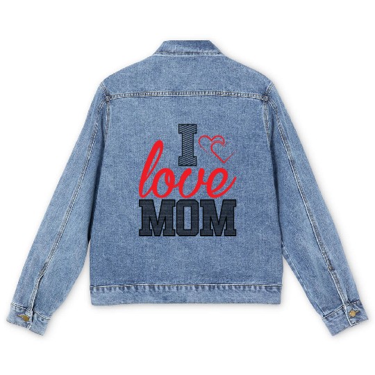 I Love Mom Men's Denim Jackets
