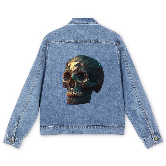 crystal skull Men's Denim Jackets