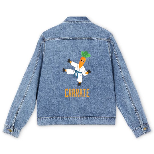 Carrate Carrot Lover Karate Coach Martial Artist Men's Denim Jackets