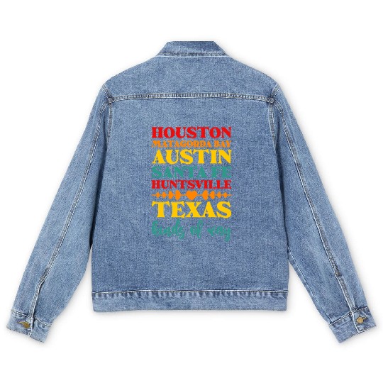 Houston Matagorda Bay Austin Santa Fe Huntsville Men's Denim Jackets