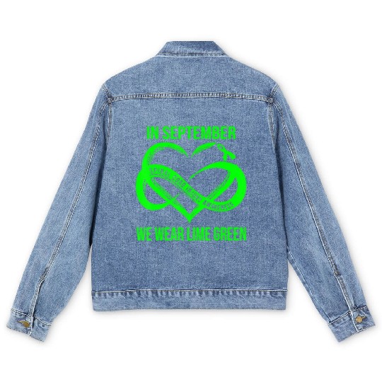 In September We Wear Lime Green Spinal Cord Injury Men's Denim Jackets