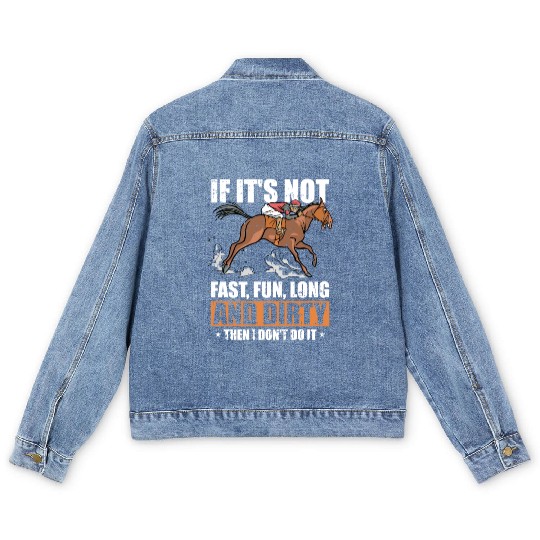 Horse Riding Funny Endurance Riding Men's Denim Jackets