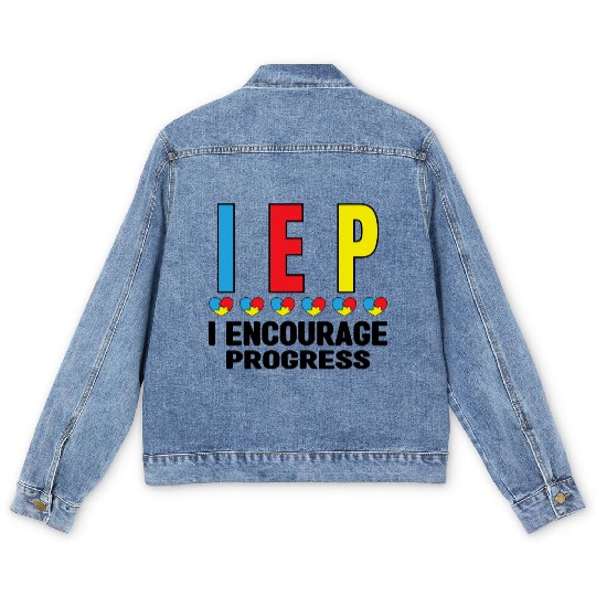 Special Education Autism Teacher Men's Denim Jackets