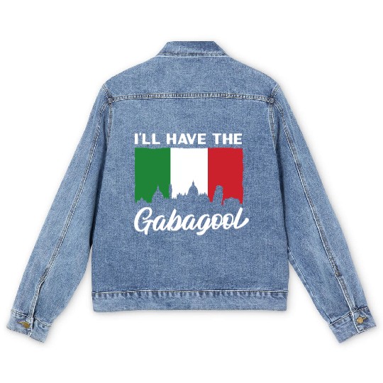 I'll Have The Gabagool Italian Pride Italy Flag Men's Denim Jackets