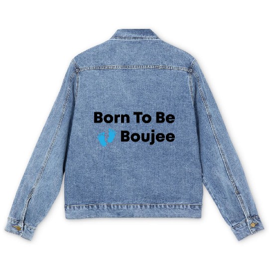 Born To Be Boujee Kids Peach Raglan Men's Denim Jackets